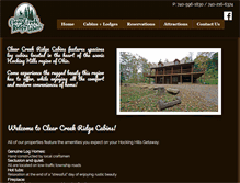 Tablet Screenshot of clearcreekridgecabins.com